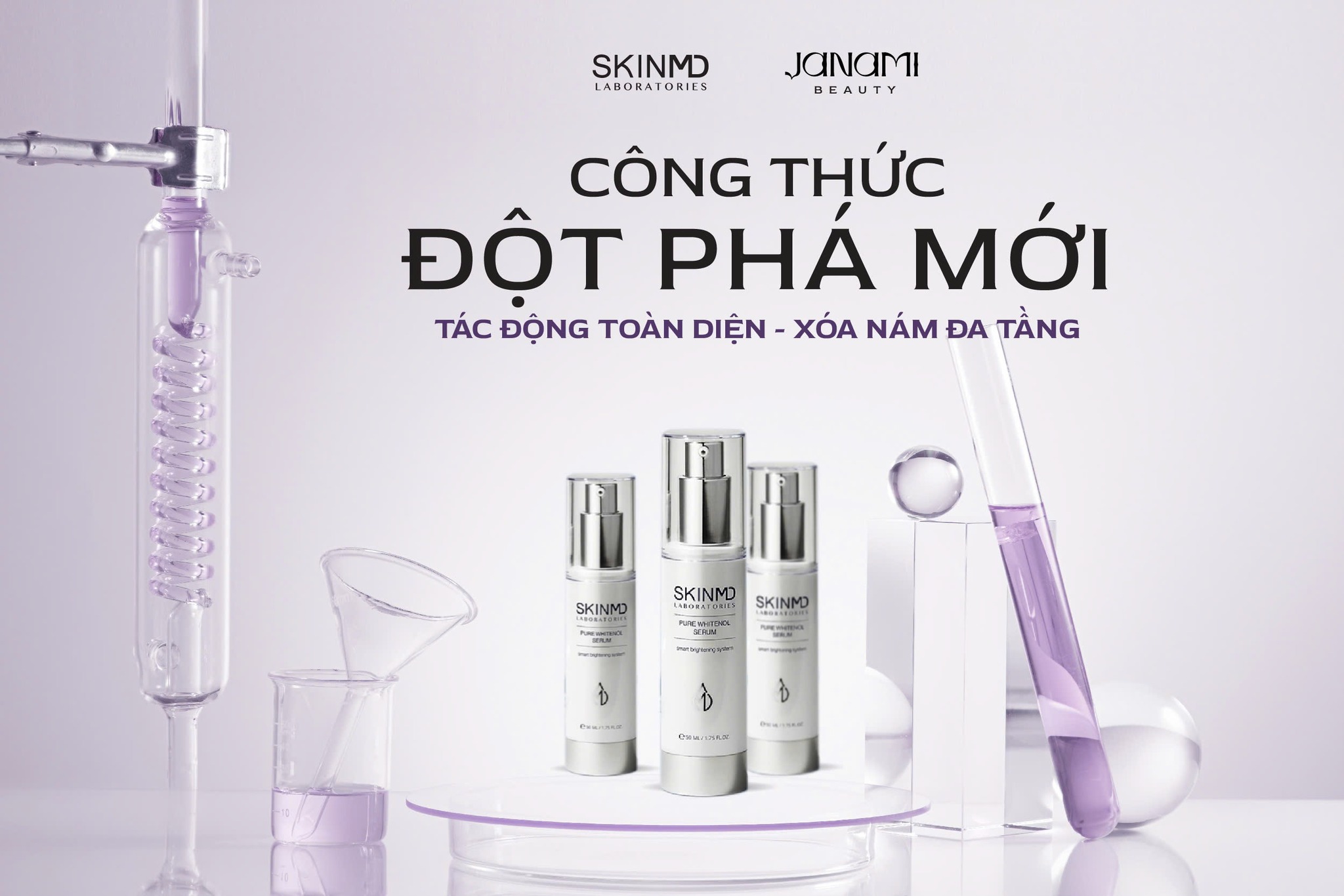 Thông báo nâng cấp công thức, thành phần hoạt chất và bao bì sản phẩm SkinMD Pure Whitenol Serum