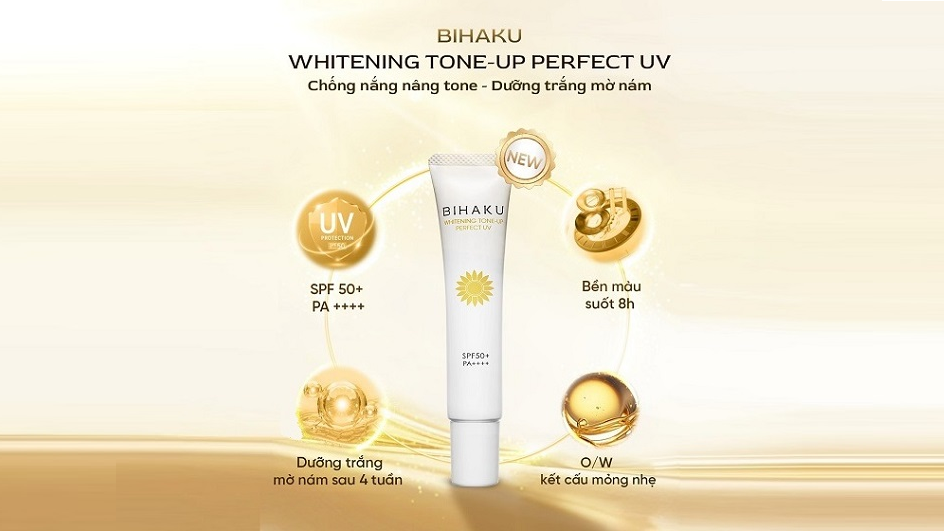 Ra mắt Bihaku Whitening Tone Up Perfect UV giải pháp Chống nắng -  Dưỡng Trắng - Nâng tông toàn diện cho làn da Việt
